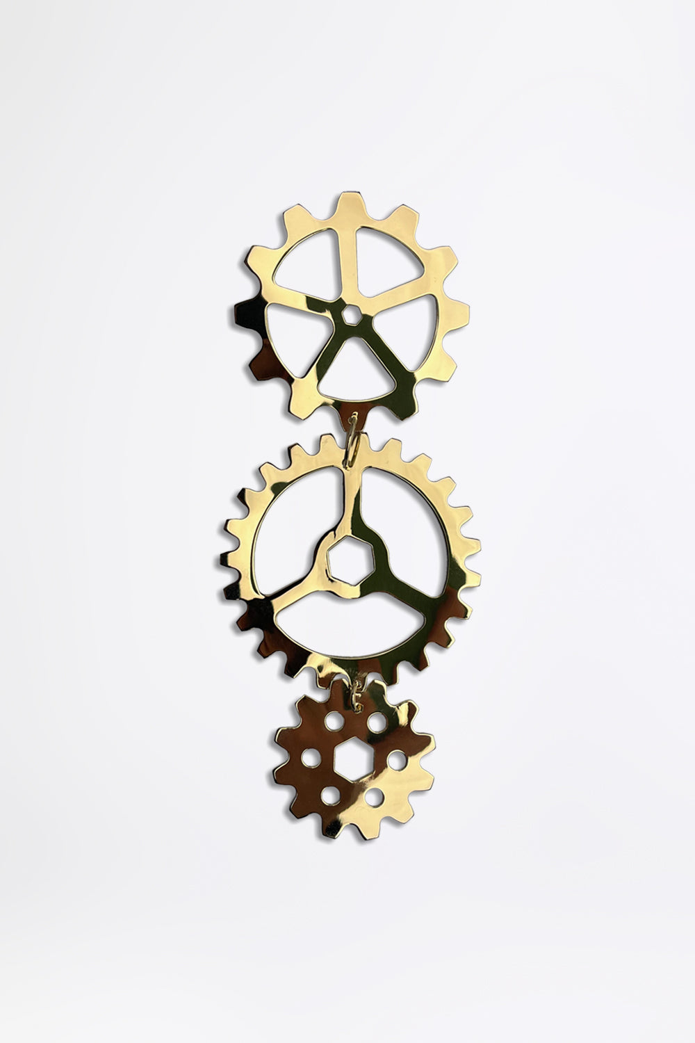 GEARWHEEL - Großer Einzelner Gold Ohrring