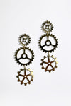 GEARWHEEL - Triple Gold Earring