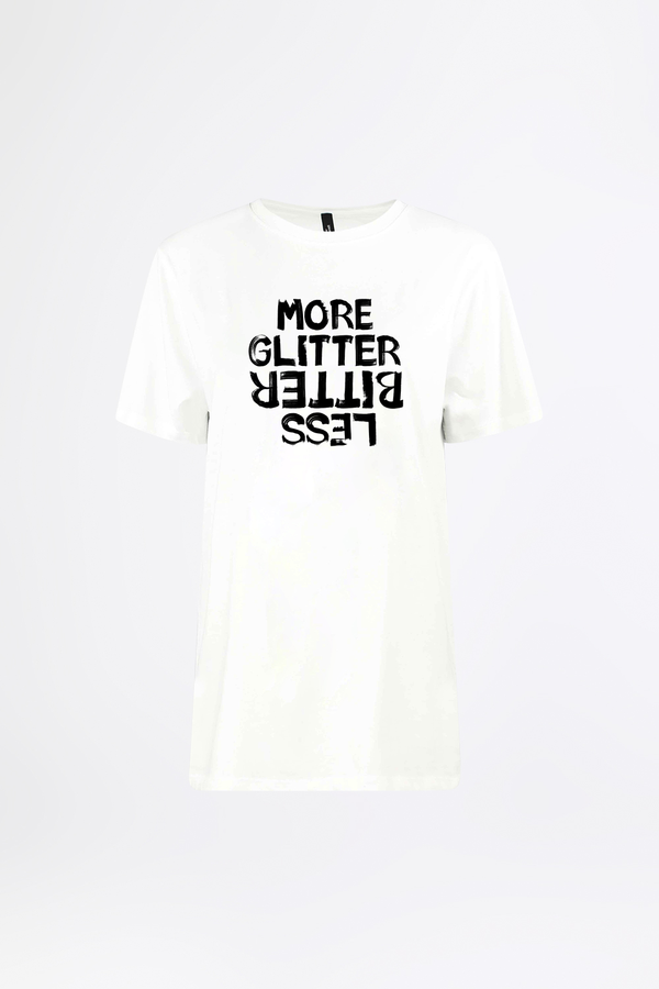 MORE GLITTER LESS BITTER - ステートメントTシャツ