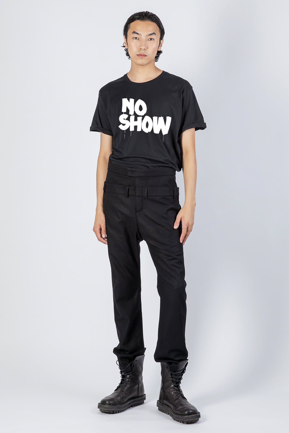 NO SHOW ブラック/ホワイト - ステートメント T シャツ - メンズ