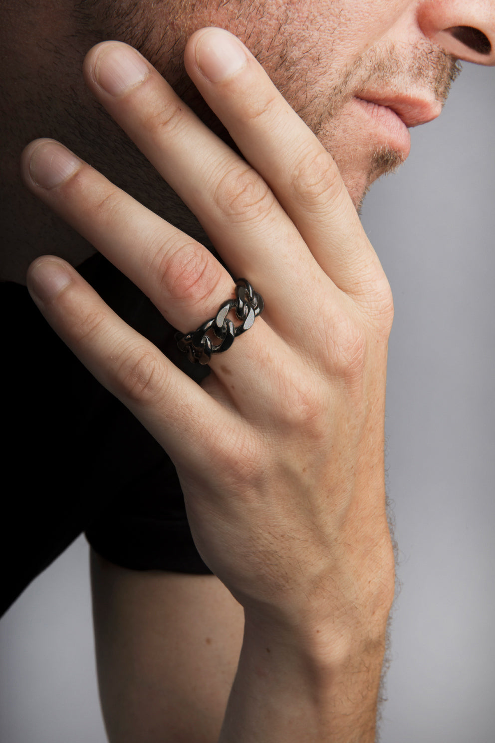 TANK CHAIN BOLD - Gunmetal Ring