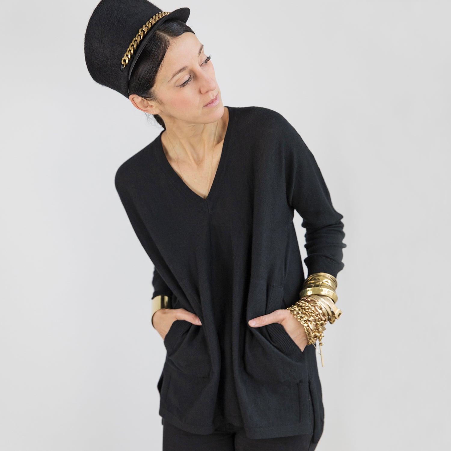 MOONLIGHT - V-Neck Strickpullover
