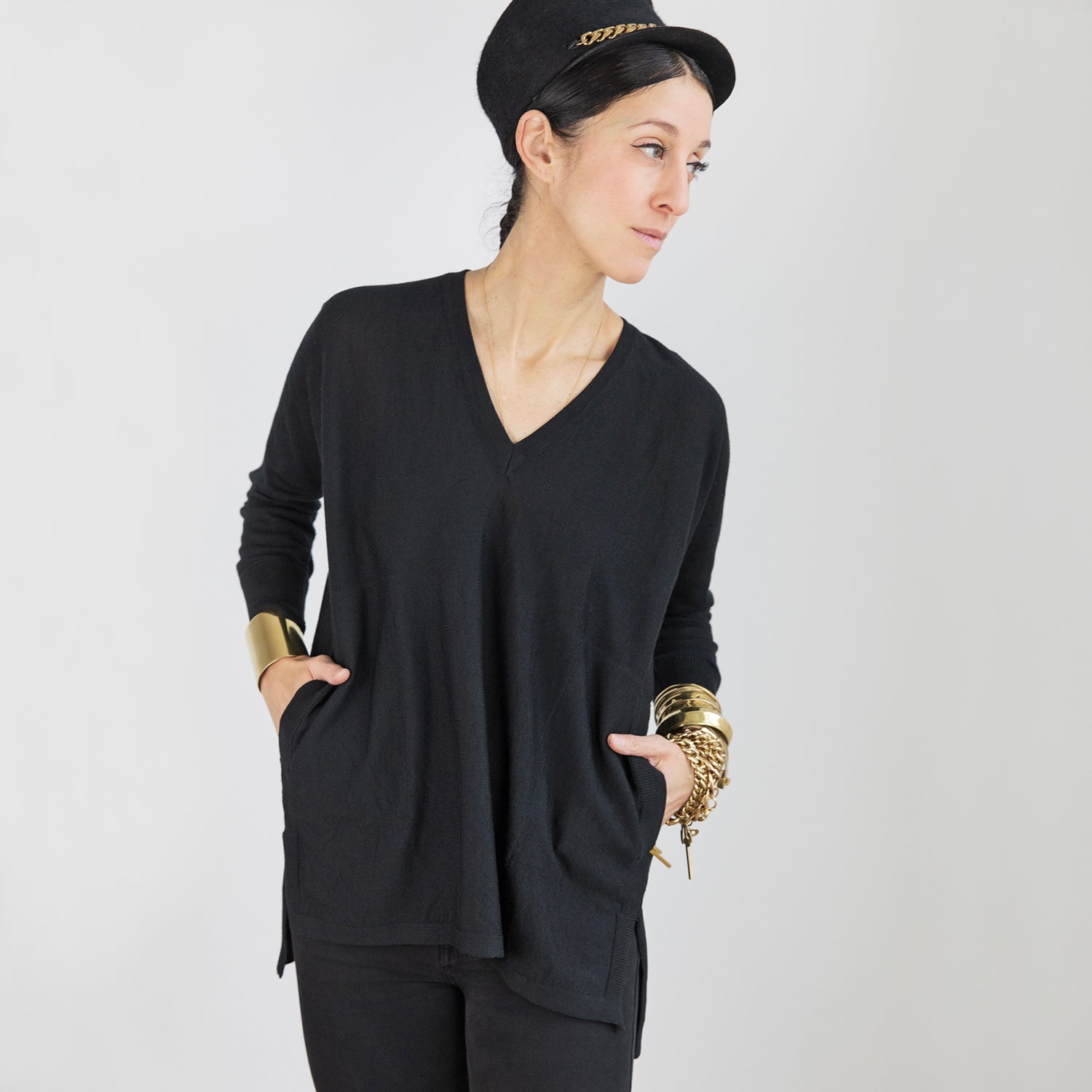 MOONLIGHT - V-Neck Strickpullover