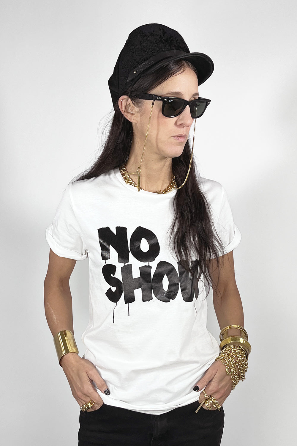 NO SHOW Weiß - Statement T-Shirt