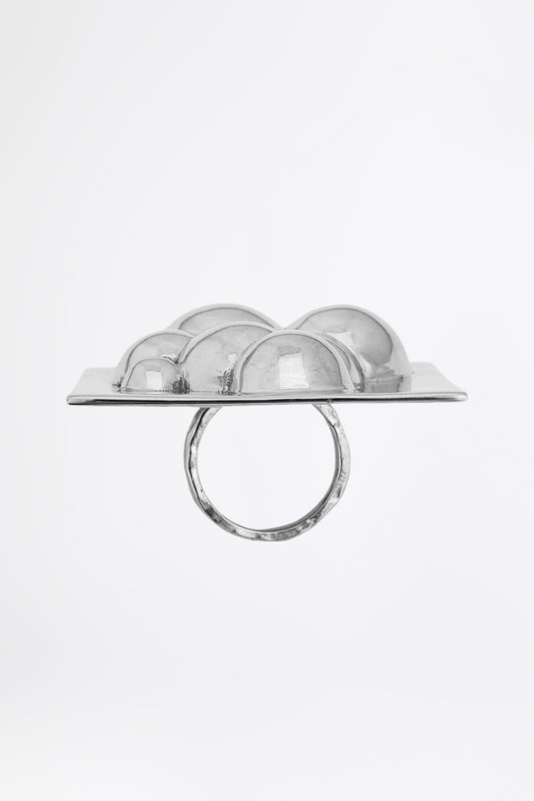 SQUARE BUBBLE - Silberring