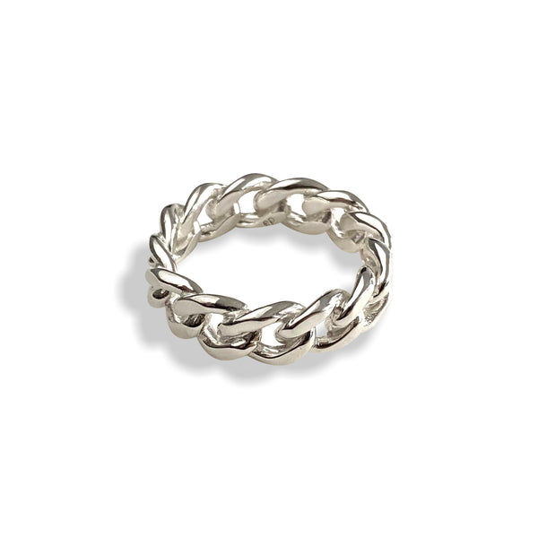 TANK CHAIN FINE - Silber Ring