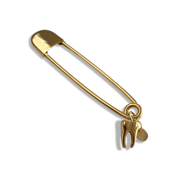 TOOTH - Gold Safety pin