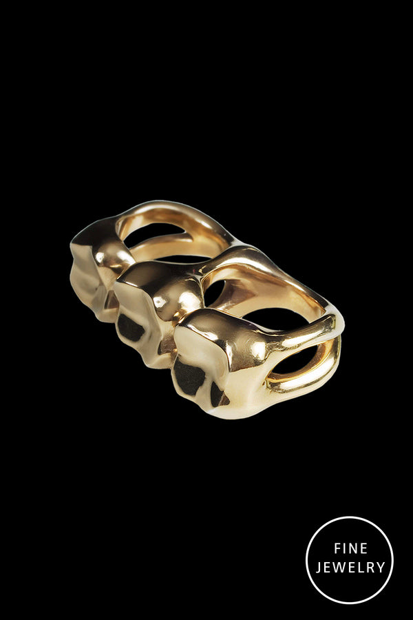 TRIPLE TOOTH - Gold Ring