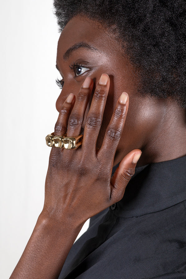 TRIPLE TOOTH - Ring Gold