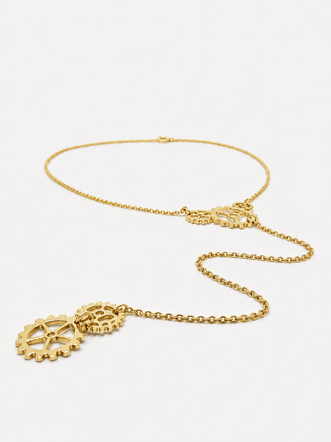 GEARWHEEL - Long Double Gold Kette