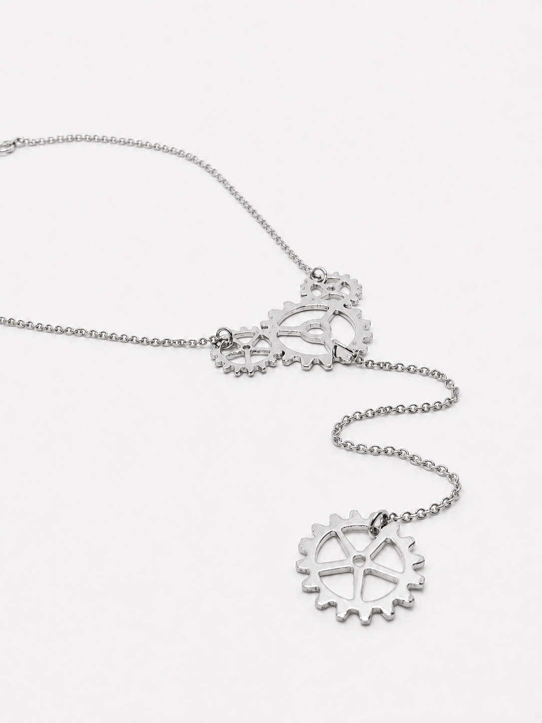 GEARWHEEL - Long Single Silber Kette