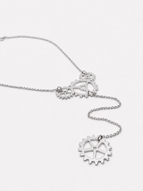 GEARWHEEL - Long Single Silber Kette