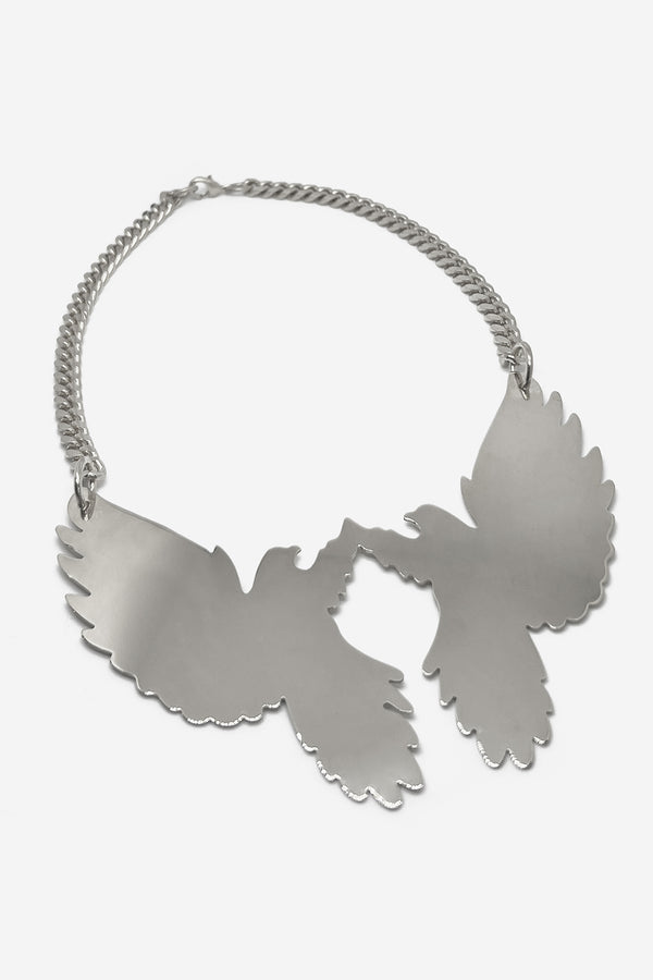 BIRD - Double Silver Necklace