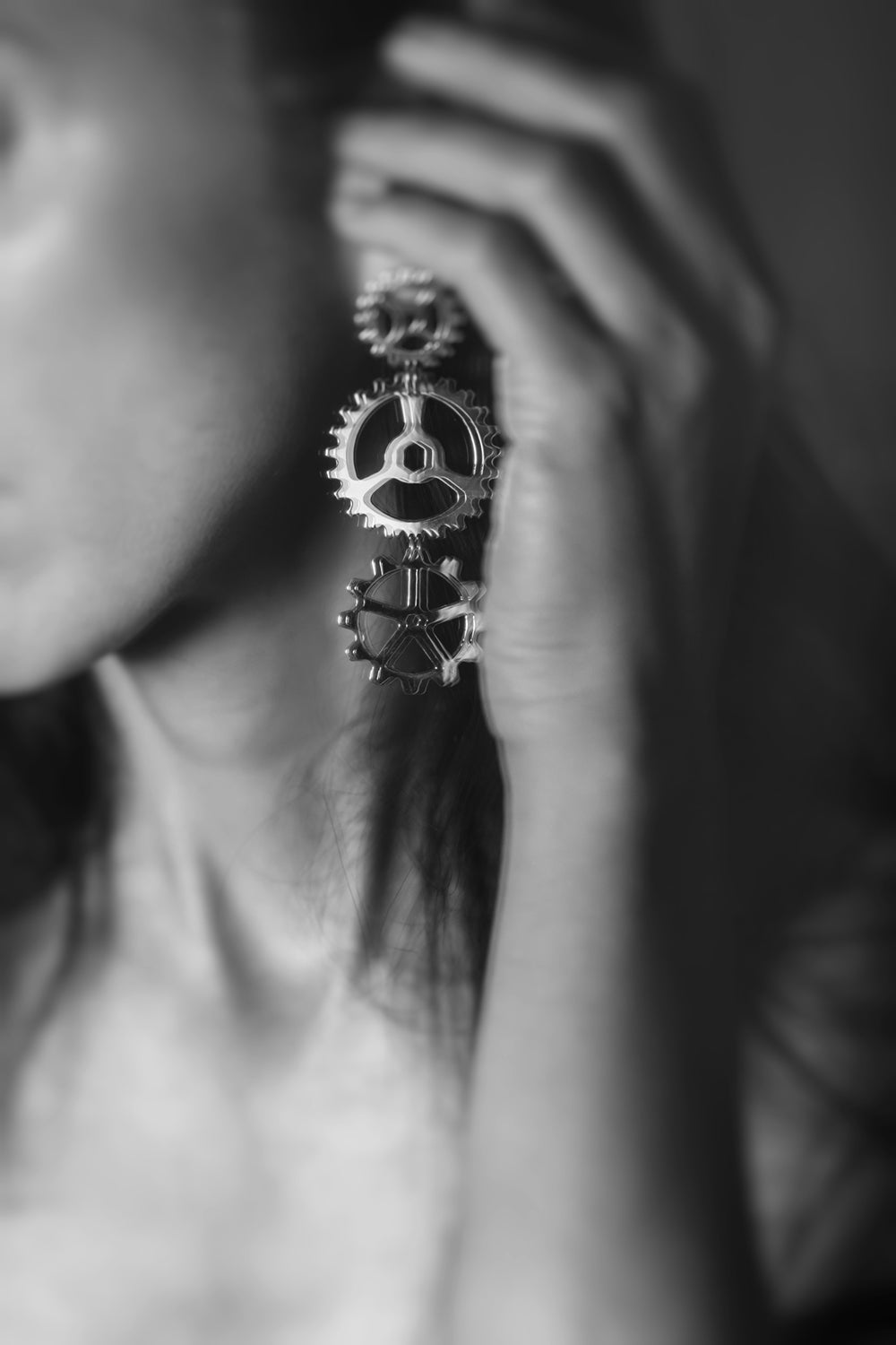 GEARWHEEL - Triple Gold Ohrring