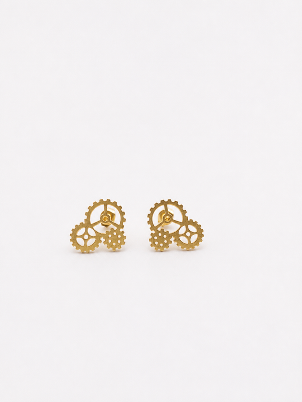 GEARWHEEL - Gold Earring