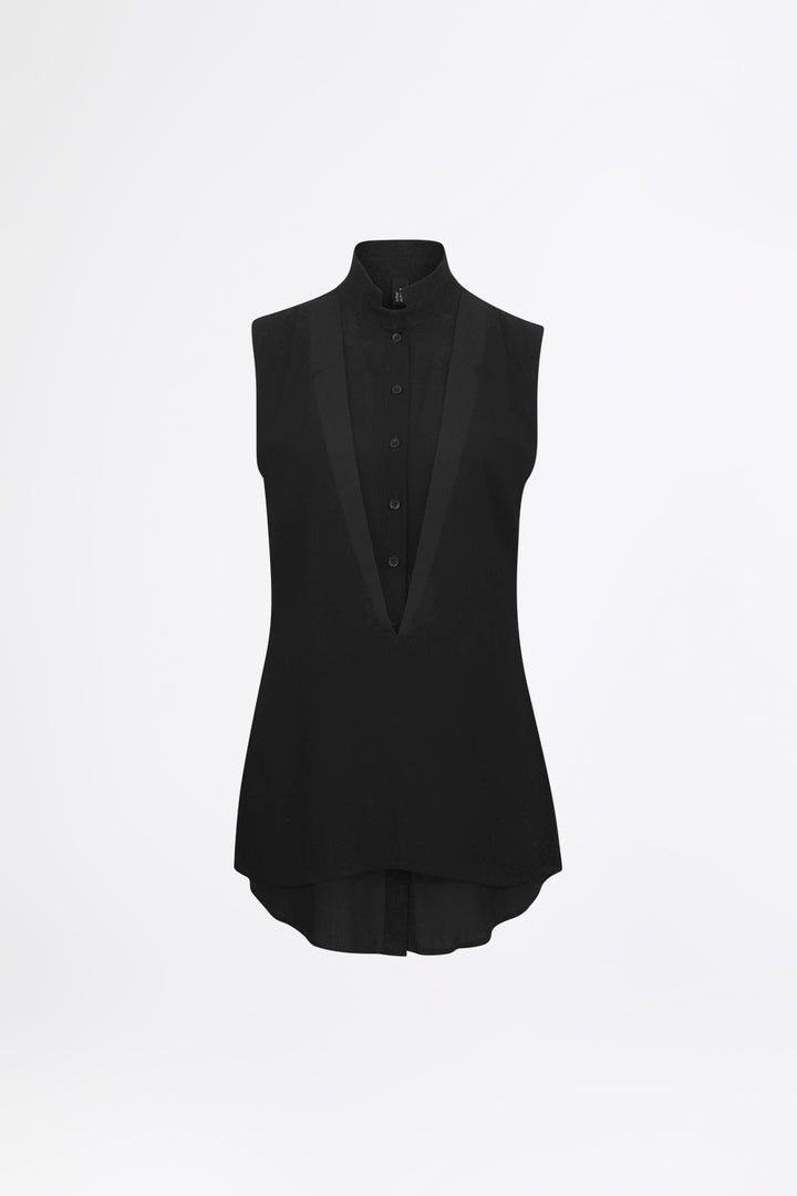 Double Collar Sleeveless Top main image 1