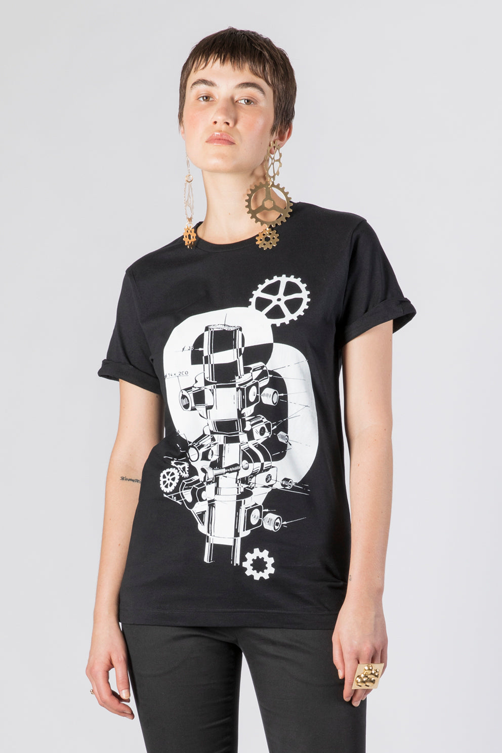 DREAM MACHINE - ブラック ステートメントTシャツ - 女性