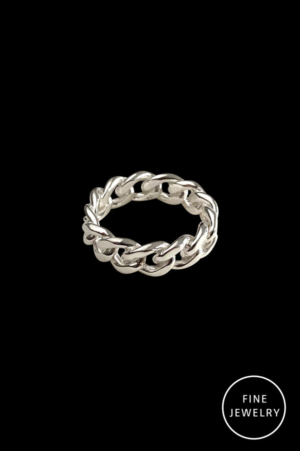ECHTSCHMUCK - TANK CHAIN FINE - Silber Ring