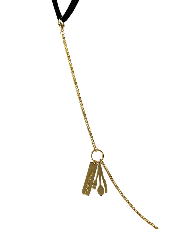 HUNGRY FOR LIFE - Gold Mask Holder Necklace