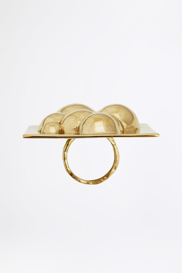 SQUARE BUBBLE - Gold Ring